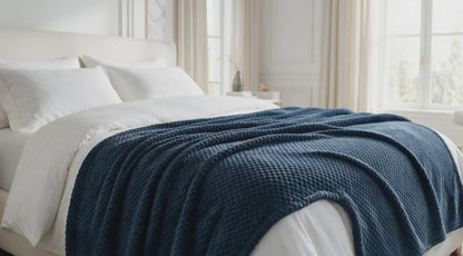 Superior "Lily" Pebbled Fluffy Fleece Blanket