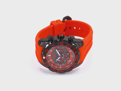 Invicta Men's 50mm Speedway Quartz Chronograph Twisted Grid Dial Silicone Strap Watch