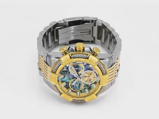 Invicta Men's 51mm Bolt Quartz Chronograph Abalone Dial Twisted Cable Bracelet Watch