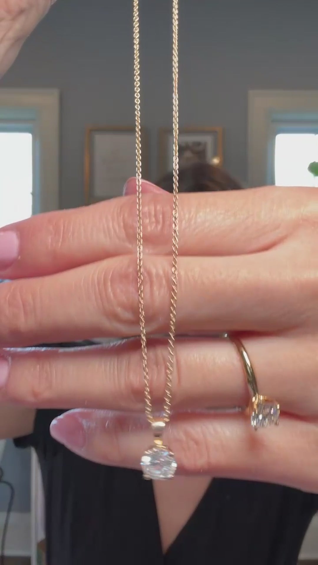 Load video: Peace Jewelers 1 Carat Lab-Grown Diamond Pendant 