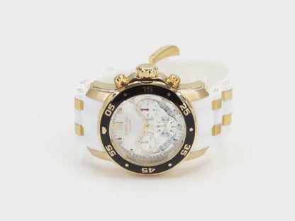 Invicta Men's 48mm Pro Diver Quartz Chronograph White Silicone Strap Watch