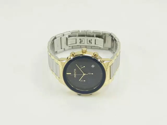 Load video: Invicta Men's 43mm Specialty Quartz Chronograph Two-Tone Bracelet Watch