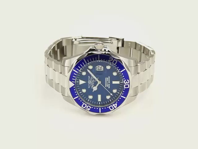 Load video: Invicta Men's 47mm Pro Diver Quartz Date Carbon Fiber Dial Bracelet Watch