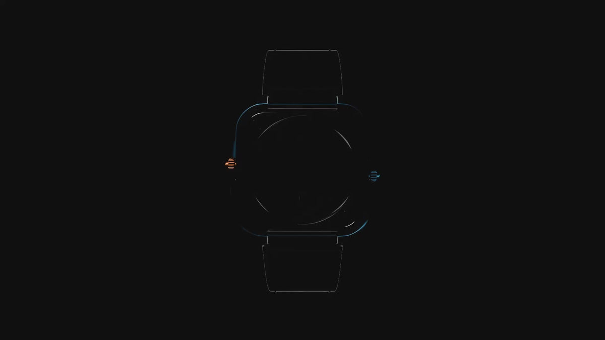 Load video: RGMT Men's 50mm Pershing Automatic Date Square Case Leather Strap Watch
