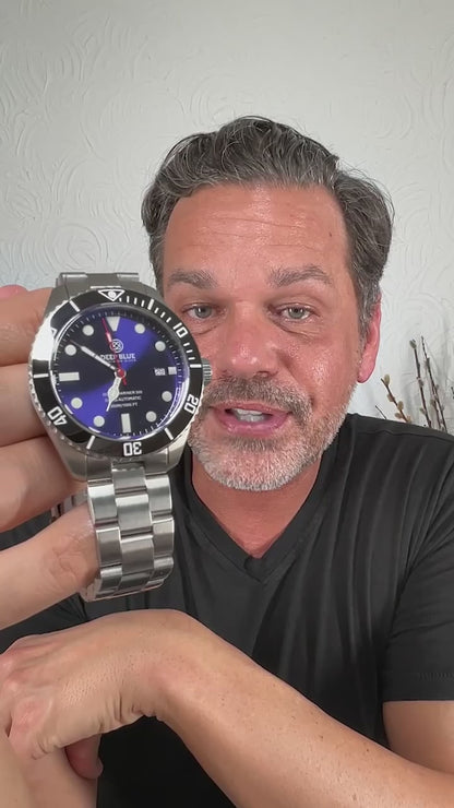 Deep Blue 42mm Ocean Mariner 300 Swiss Automatic Ceramic Lume Bezel Bracelet Watch