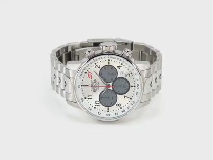 Invicta Men's 48mm S1 Rally Quartz Chronograph Silvertone Bracelet Watch