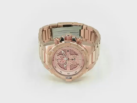 Invicta Men's 50mm Aviator Quartz Chronograph Rosetone Monochromatic Bracelet Watch