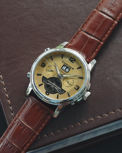 Thomas Earnshaw Men's 42mm Marlyebone Automatic Grand Date Calendar Leather Strap Watch