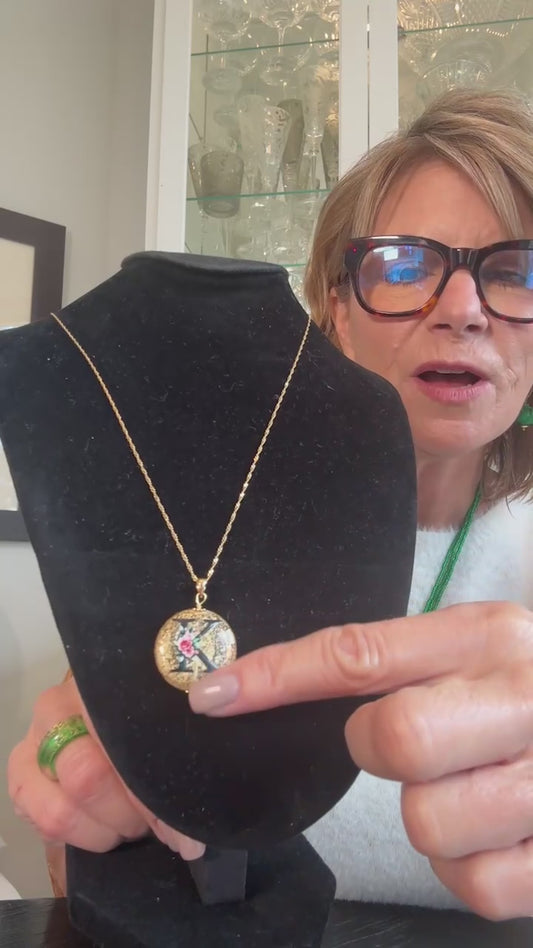 Il Murano 18K Gold Plated Murano Glass Initial Pendant