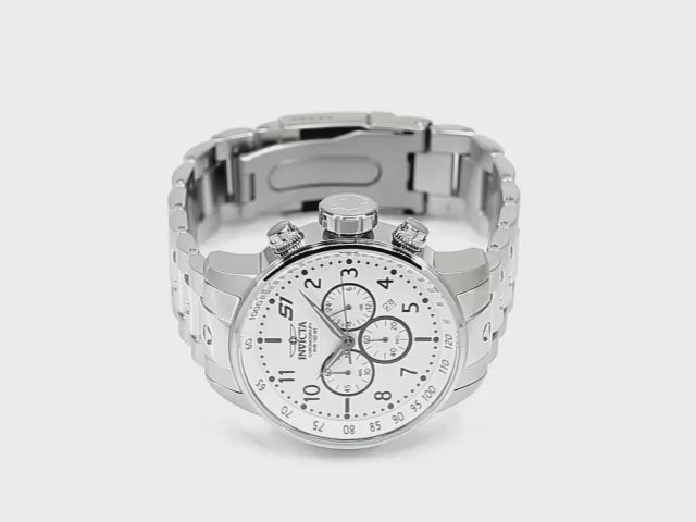Load video: Invicta Men's 48mm S1 Rally Quartz Chronograph Silvertone Bracelet Watch