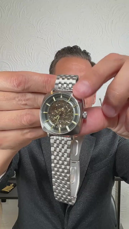 Thomas Earnshaw Men's 40mm Moorgate Automatic Skeletonized Bracelet Watch