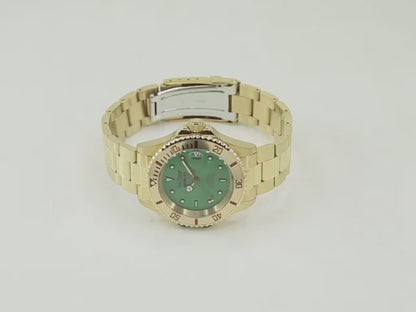 Invicta Men's 40mm Pro Diver Automatic Date Contrasting Dial Goldtone Bracelet Watch