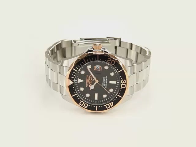 Load video: Invicta Men's 47mm Pro Diver Quartz Date Carbon Fiber Dial Bracelet Watch