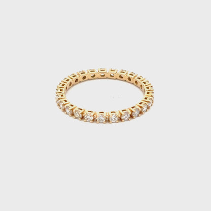 Gilded Lane 14K Gold 0.70ctw 2mm Diamond Eternity Band Ring