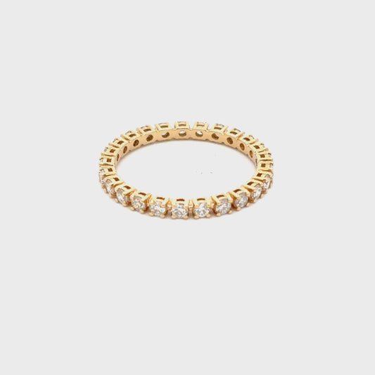 Gilded Lane 14K Gold 0.70ctw 2mm Diamond Eternity Band Ring