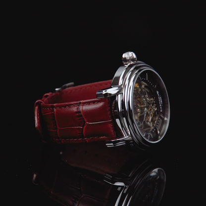 Thomas Earnshaw Men's 48mm Longcase Grande Auto Skeletonized Strap Watch