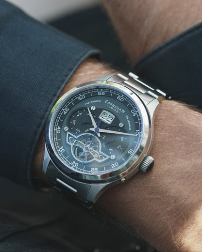 Thomas Earnshaw Men's 43mm Baron Grand Open Heart Automatic Bracelet Watch