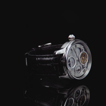 Thomas Earnshaw Men's 42mm Longitude Shadow Automatic Leather Strap Watch