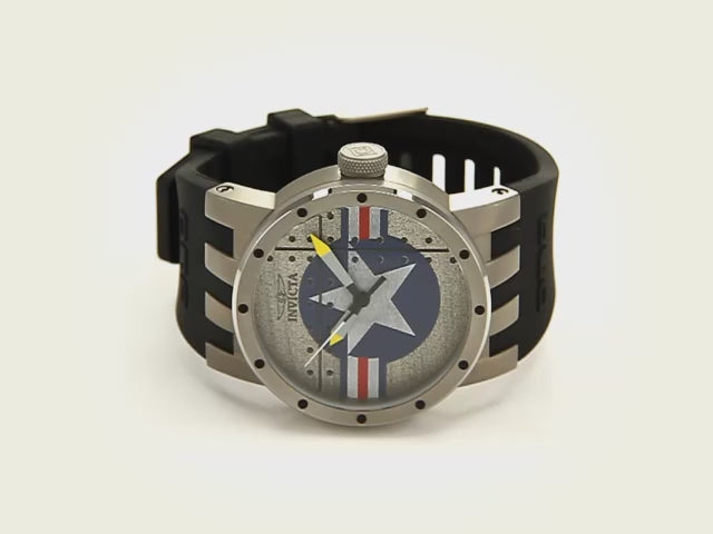 Load video: Invicta Men's 46mm DNA Quartz Titanium Color Silicone Strap Watch