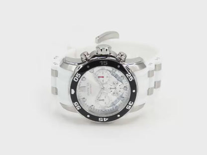 Invicta Men's 48mm Pro Diver Quartz Chronograph White Silicone Strap Watch