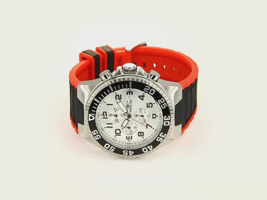 Invicta Men's 52mm Pro Diver Quartz Chronograph Black & Red Silicone Strap Watch