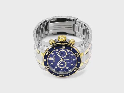 Invicta Men's 48mm Pro Diver Scuba Quartz Chronograph Blue Bezel & Dial Bracelet Watch