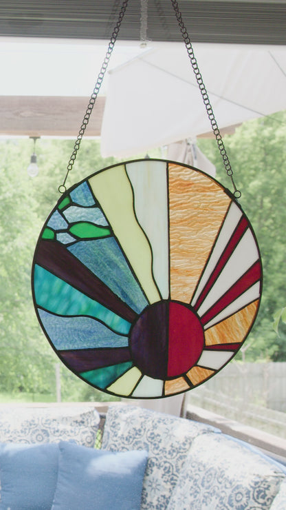 Tiffany-Style Lighting 12.75" Serenity Novelty Stained Glass Window Panel