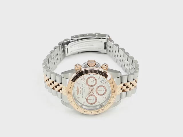 Load video: Invicta Men's 39mm Speedway Quartz Chronograph Stainless Steel Bracelet Watch