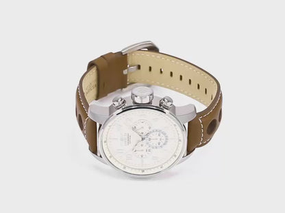 Invicta Men's 48mm S1 Rally Quartz Vintage Leather Strap Watch