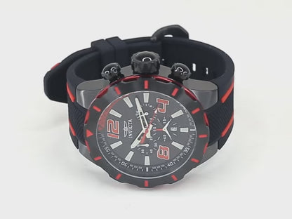 Invicta Men's 52mm S1 Rally Quartz Chronograph Black & Red Silicone Strap Watch