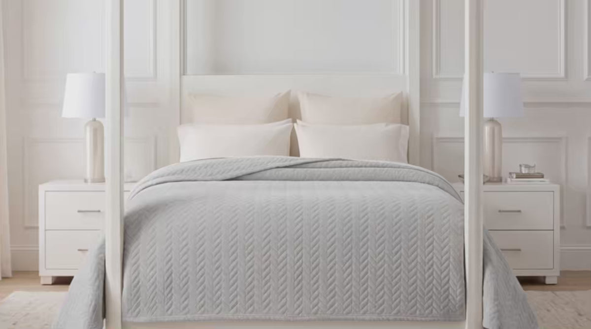 Load video: Superior "Hope" Textured Chevron and Herringbone 
Pattern Fleece Blanket