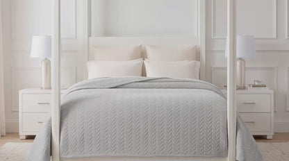 Superior "Hope" Textured Chevron and Herringbone 
Pattern Fleece Blanket