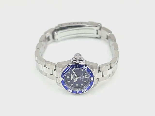Load video: Invicta Women's 24mm Pro Diver Quartz Date Bracelet Watch