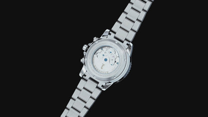 Thomas Earnshaw Men's 43mm Admiral Duncan Automatic Grand Date Calendar Silvertone Bracelet Watch