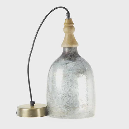 Tiffany-Style Lighting 7" Coralie Textured Silver Glass Bell-Shaped Pendant Light