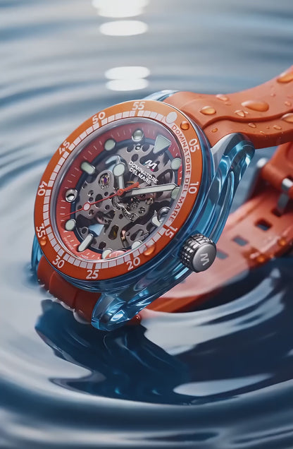 Dominatore Del Mare Men's 42mm Positano Automatic Skeletonized Dial Silicone Strap Watch