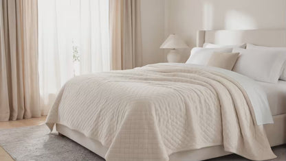 Superior "Holly" Geometric Textured 
Lightweight Fleece Blanket