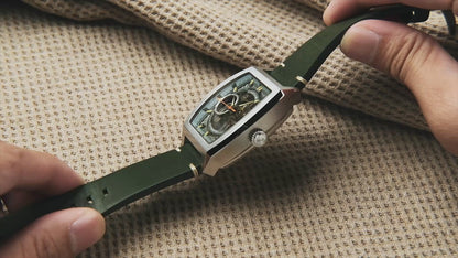 Thomas Earnshaw Men's 40mm Wellington Automatic Skeletonized Tonneau Strap Watch