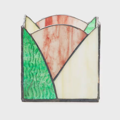 Tiffany-Style Lighting 4.75" Abstract Design Stained Glass Candle Holder