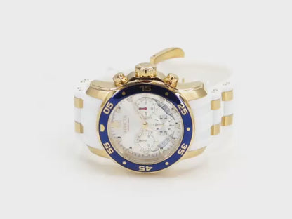 Invicta Men's 48mm Pro Diver Quartz Chronograph White Silicone Strap Watch