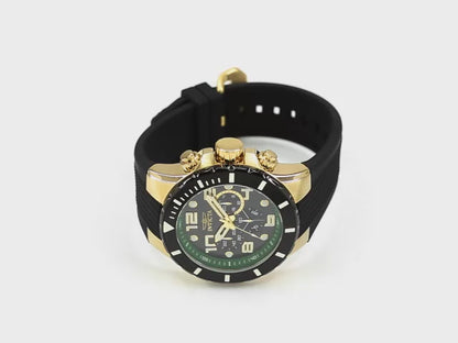 Invicta Men's 50mm Pro Diver Quartz Chronograph Black Silicone Strap Watch