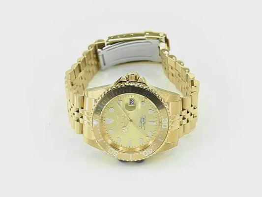 Invicta Men's 42mm Pro Diver Automatic Date Goldtone Monochromatic Bracelet Watch