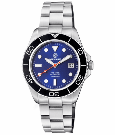 Deep Blue 42mm Pro Diver 200 Automatic Bracelet Watch
