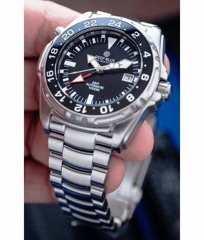 Deep Blue 45mm Pro Sea Diver Expedition Automatic GMT Ceramic Bezel Bracelet Watch