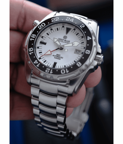 Deep Blue 45mm Pro Sea Diver Expedition Automatic GMT Ceramic Bezel Bracelet Watch