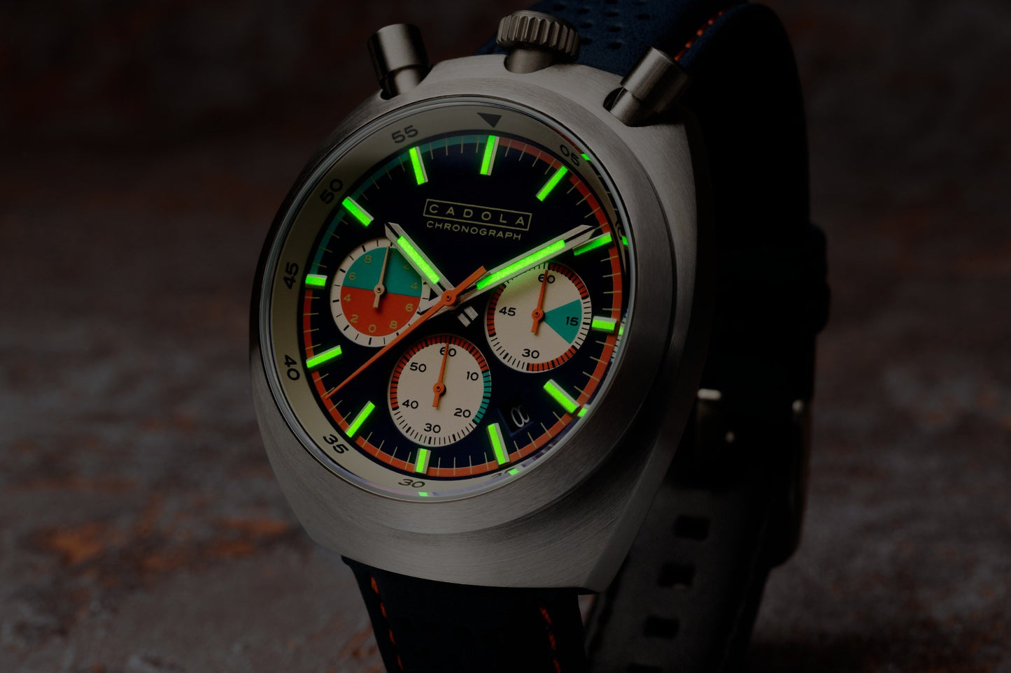 Cadola Men's 42mm Testa Di Toro Quartz Chronograph Leather Strap Watch