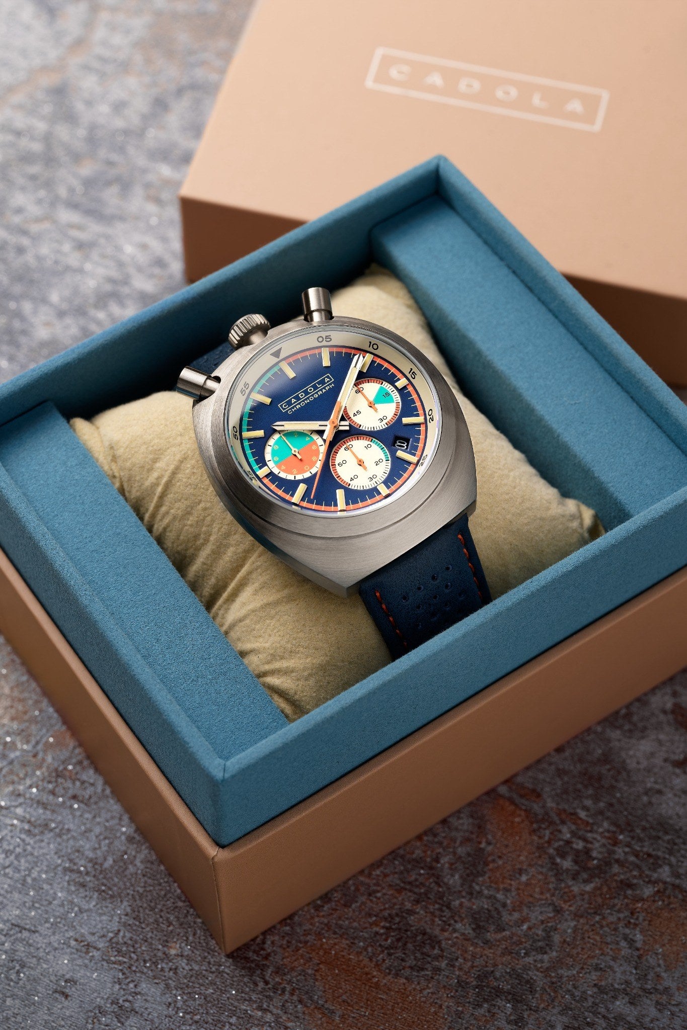 Cadola Men's 42mm Testa Di Toro Quartz Chronograph Leather Strap Watch