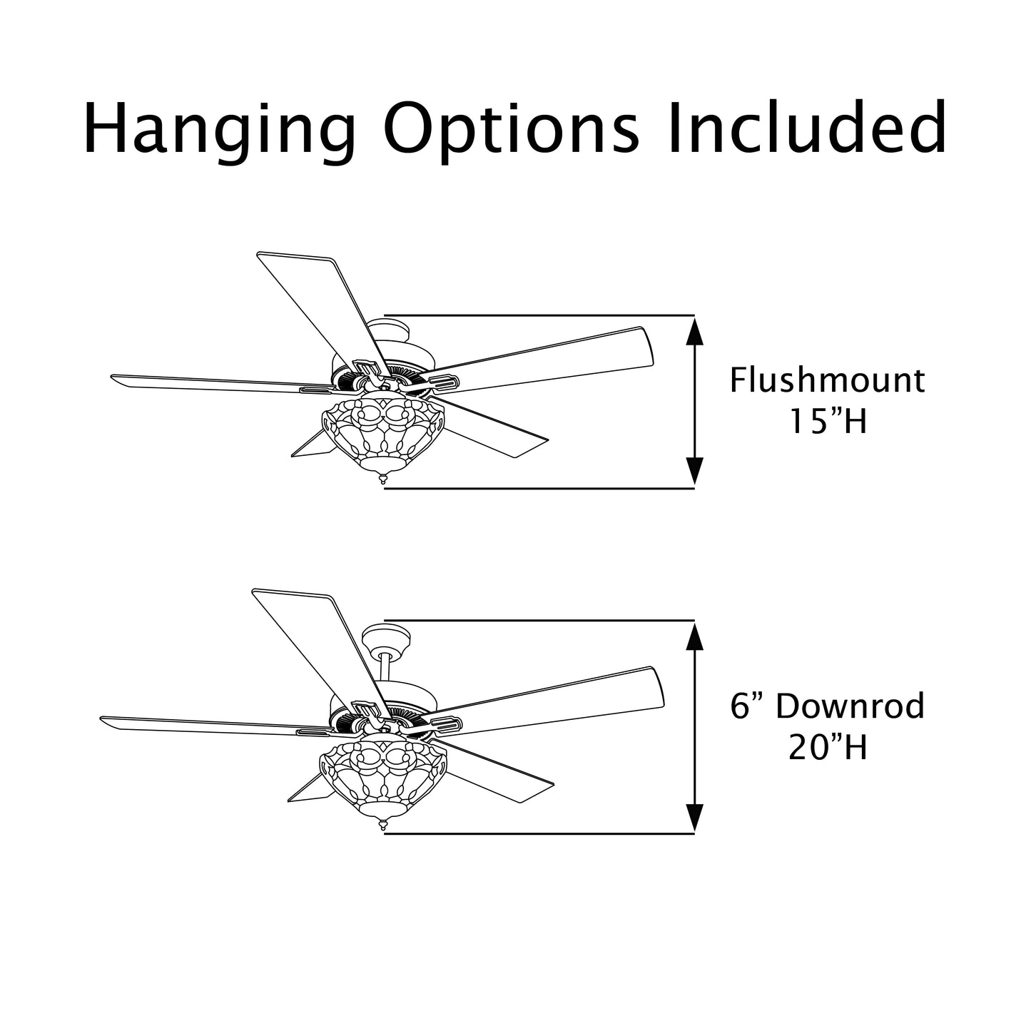 Tiffany-Style Lighting 52" Monroe 5-Blade Remote Controlled Ceiling Fan