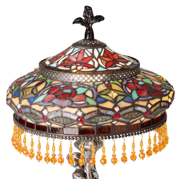 Tiffany-Style Lighting 24" Parisian Antique Silver Bell Shade Table Lamp