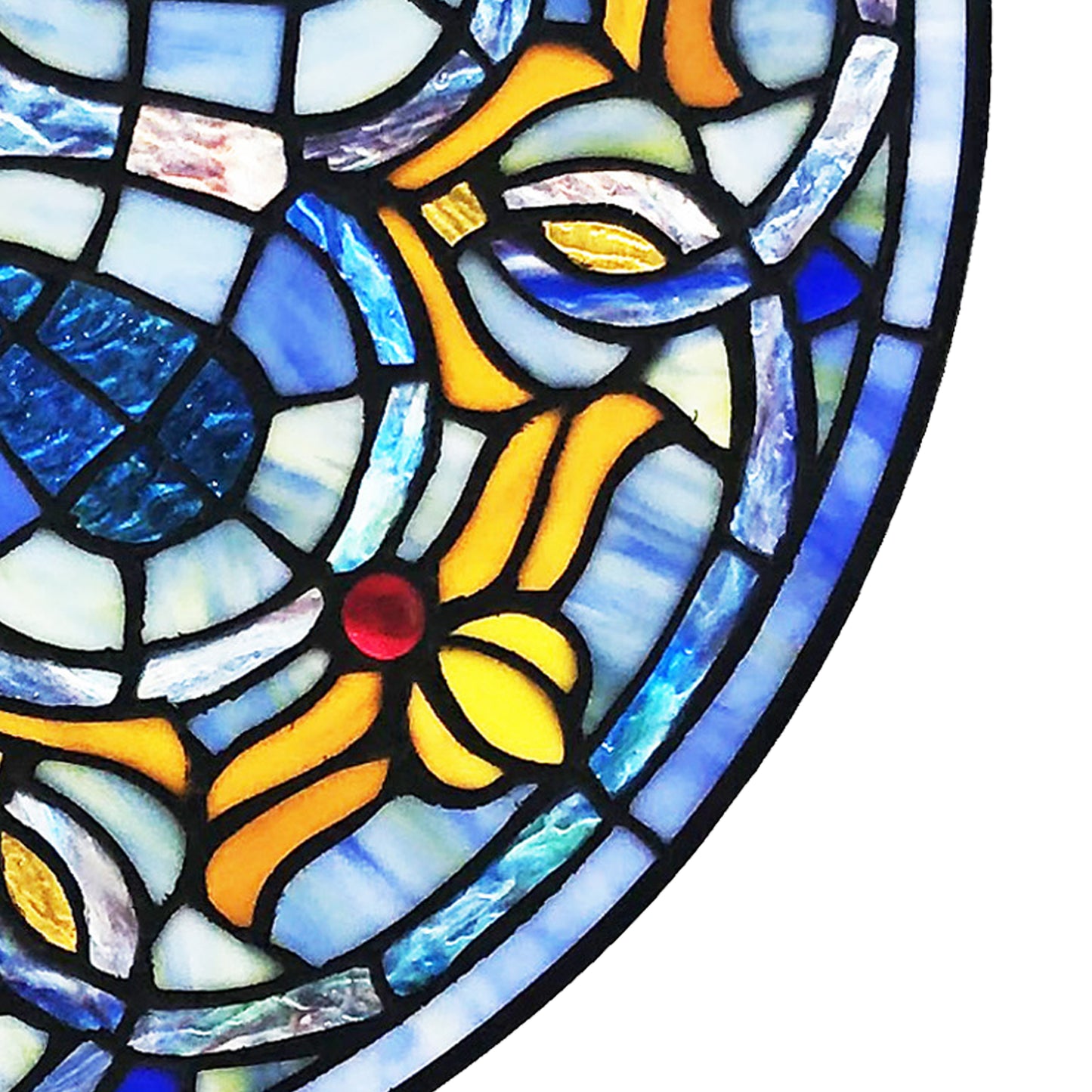 Tiffany-Style Lighting 19.5" Chartres Catherdral Stained Glass Window Panel